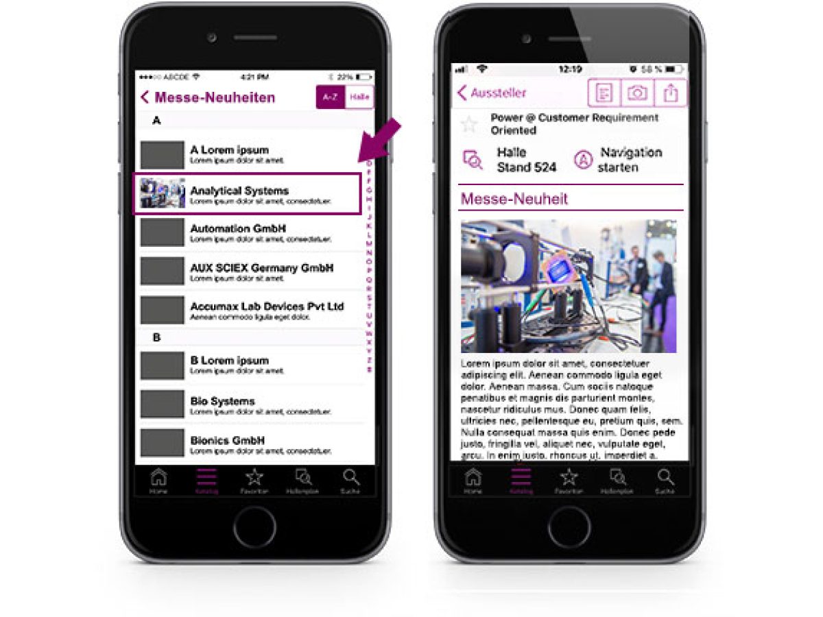 Your product reference in the analytica app